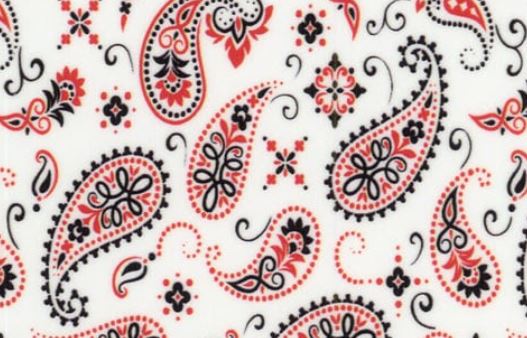 Bandana White Black Red