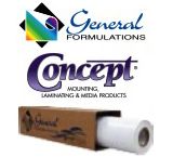 General Formulations Concept® 214 Promotional Calendered Matte White Inkjet Vinyl With Clear Permanent Adhesive 3.2 Mil