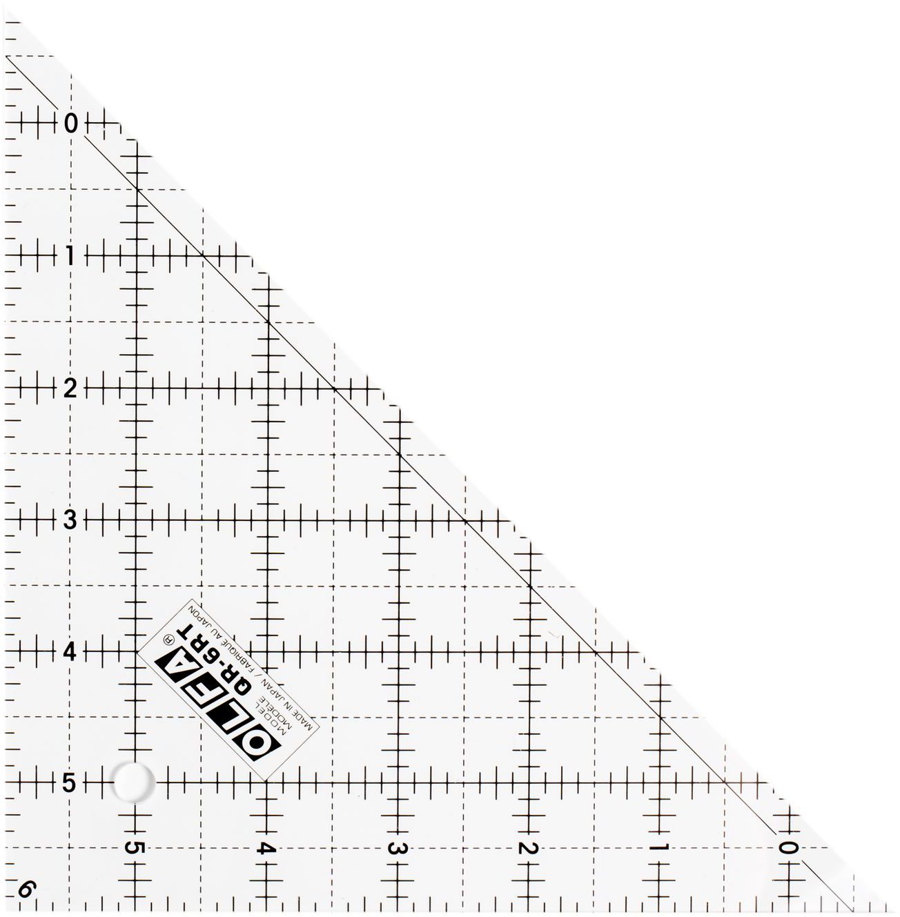 OLFA® QR-6S Right Triangle Frosted Acrylic Ruler 6-1/2