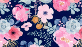 Pastel Flowers Navy